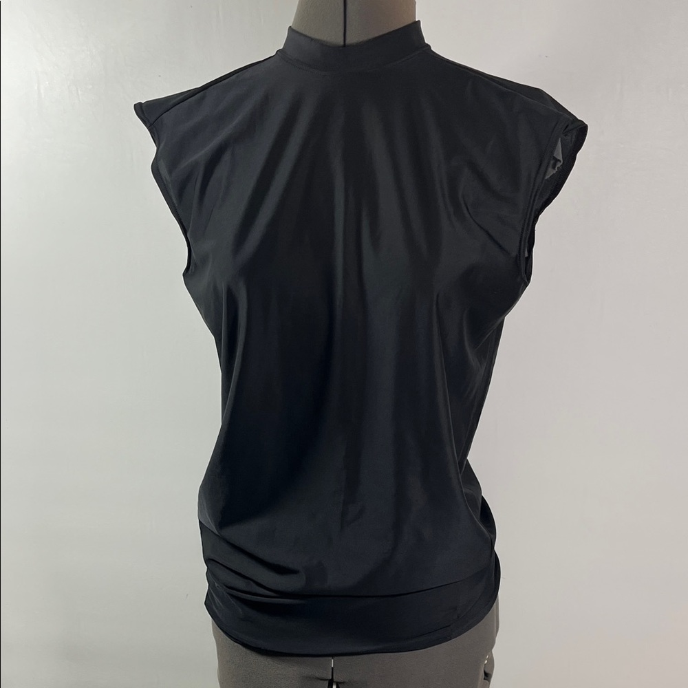 STARTER Black Mock Neck Sleeveless Tank Top Women Size XL